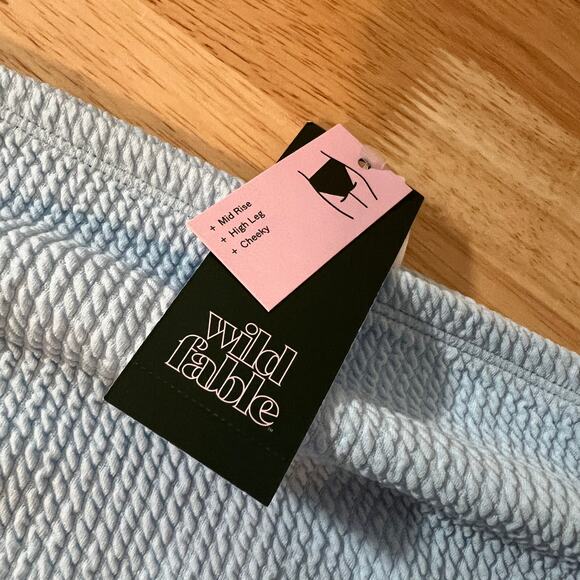 Wild Fable Women's Plus Size Light Blue Textured Bikini Bottom - Size X - NWT - Picture 3 of 7